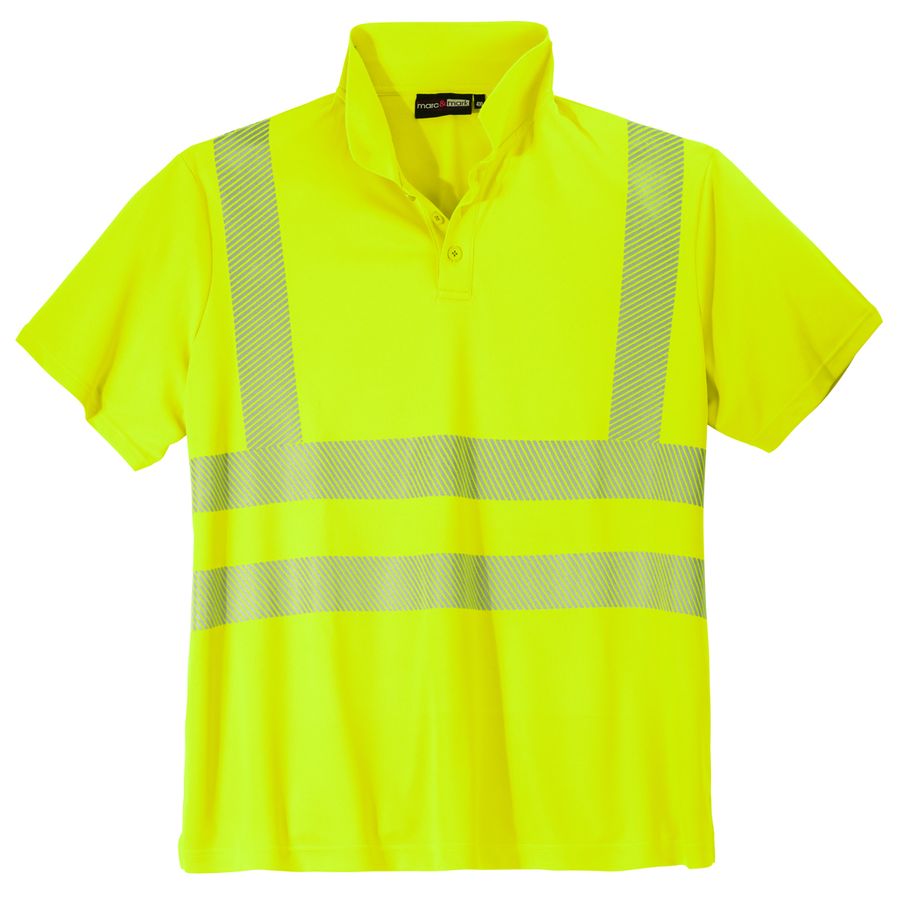 Marc & Mark Warnschutz-Poloshirt Übergröße neongelb