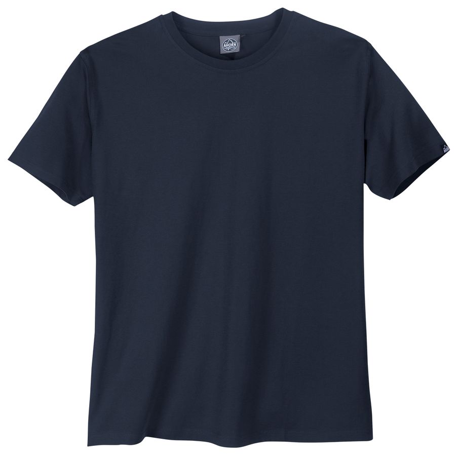 Ahorn Basic Rundhals T-Shirt dunkelblau Übergrößen