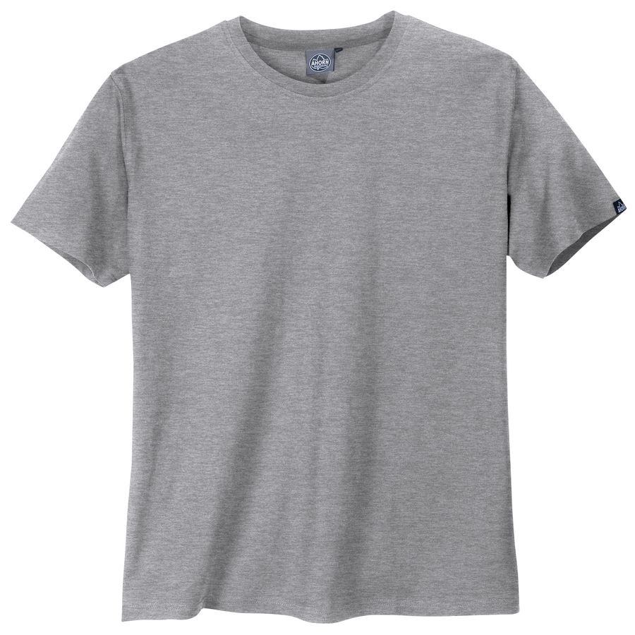 Ahorn Basic Rundhals T-Shirt grau melange XXL