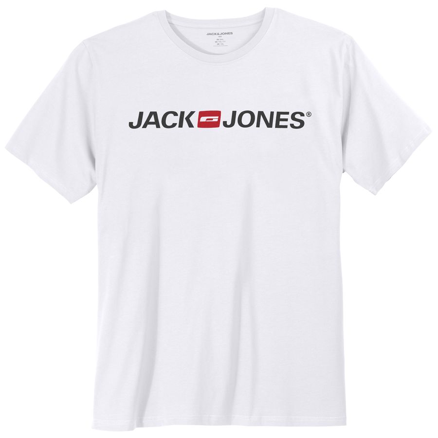 Jack&Jones T-Shirt weiß Logodruck Übergröße JJECORP