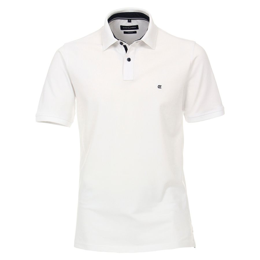 CasaModa Basic Poloshirt weiß Übergröße