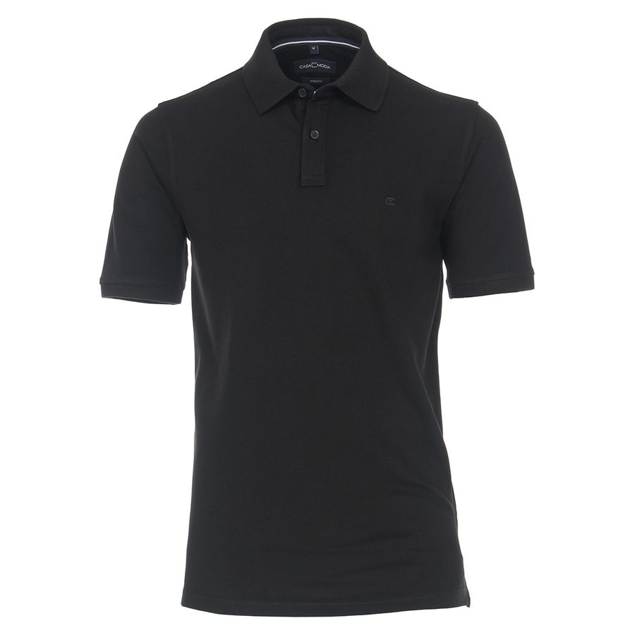 CasaModa Basic Poloshirt schwarz Übergröße