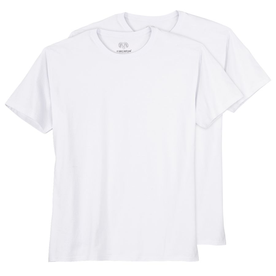 Ceceba Übergrößen T-Shirt 2er-Pack weiß Rundhals