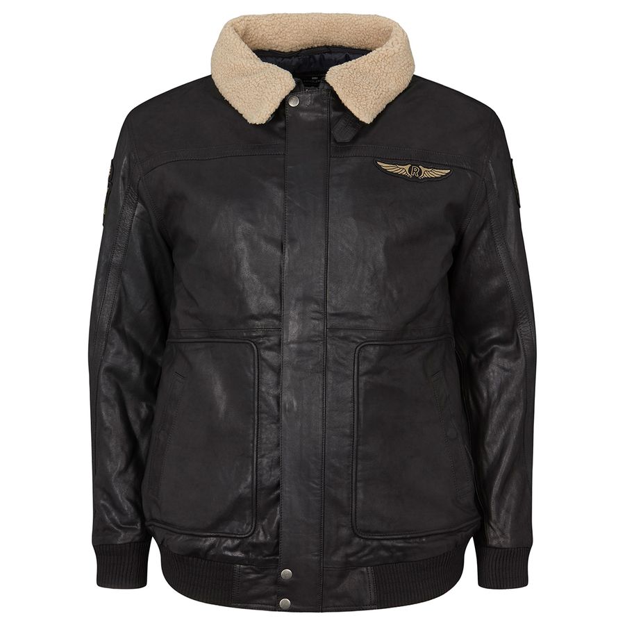 Replika coole Lederjacke Übergröße schwarz