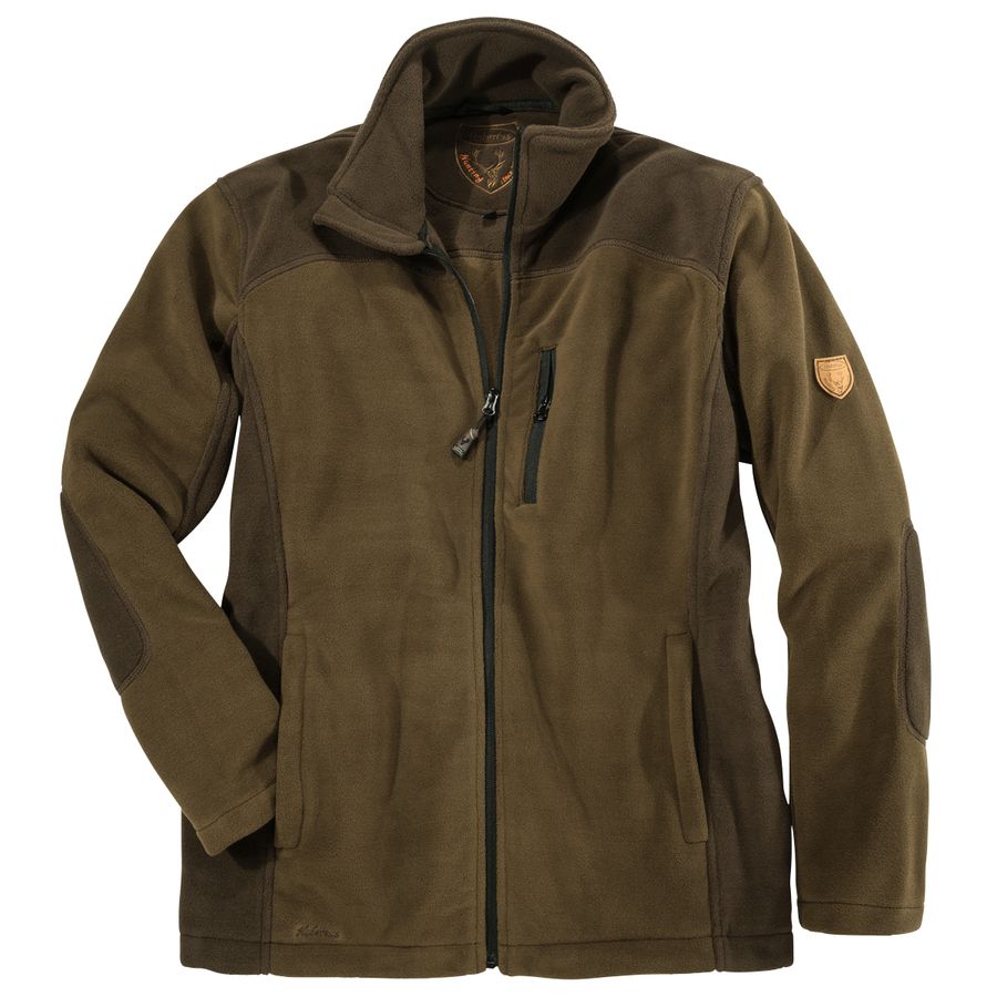 Hubertus Fleecejacke Übergröße hell-/dunkelbraun