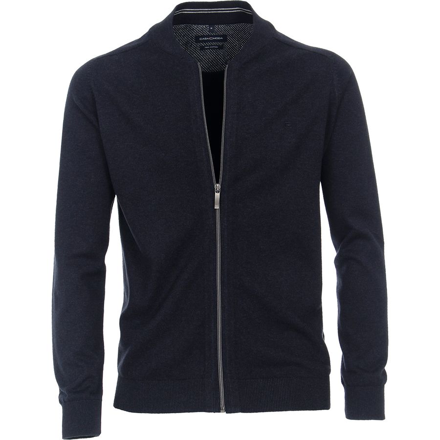 CasaModa Übergrößen Strickjacke dunkelblau melange
