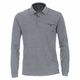 CasaModa Langarm-Polo Übergröße silber-navy melange CasaModa Langarm-Polo Übergröße silber-navy melange