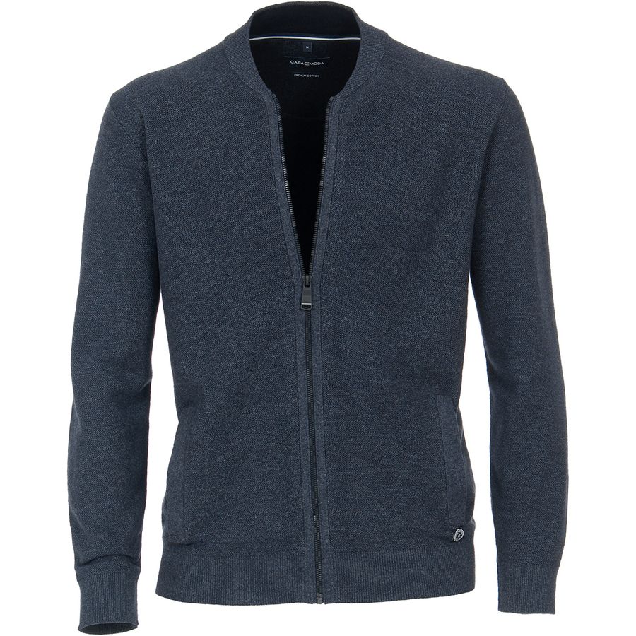 CasaModa strukturierte XXL Strickjacke blau melange