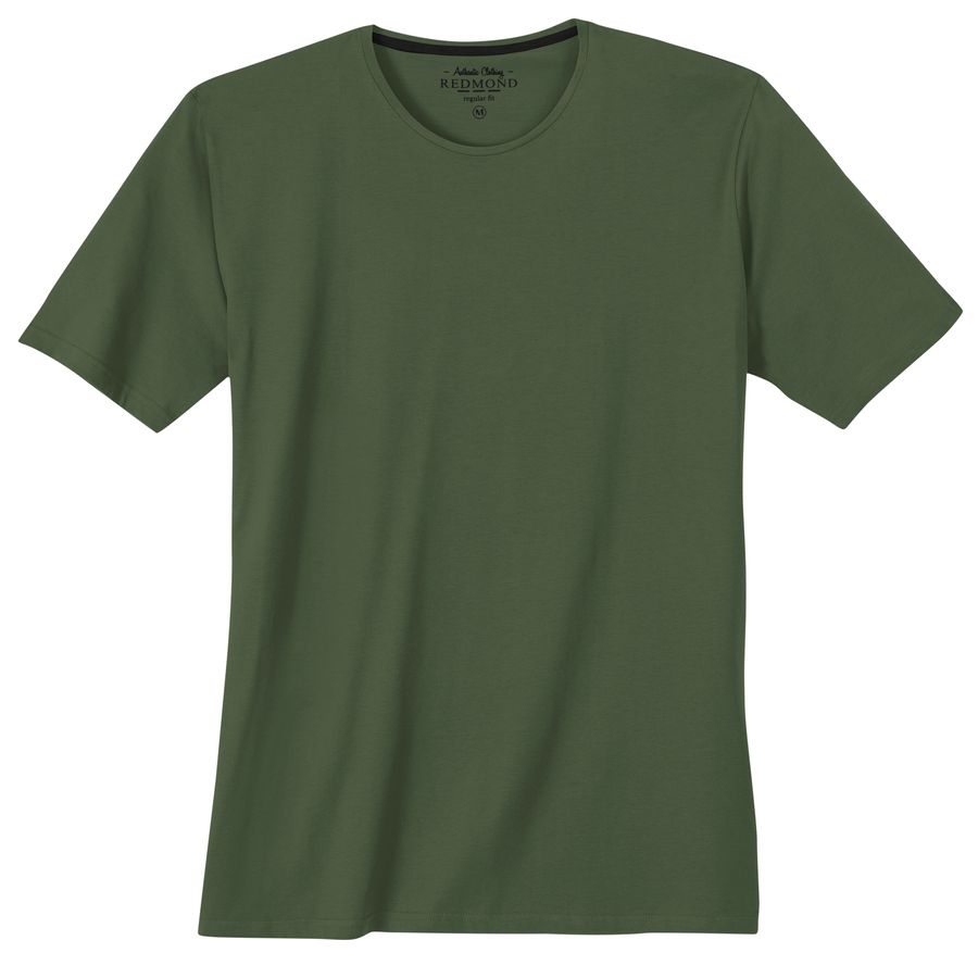 Redmond Basic T-Shirt große Größen oliv Rundhals