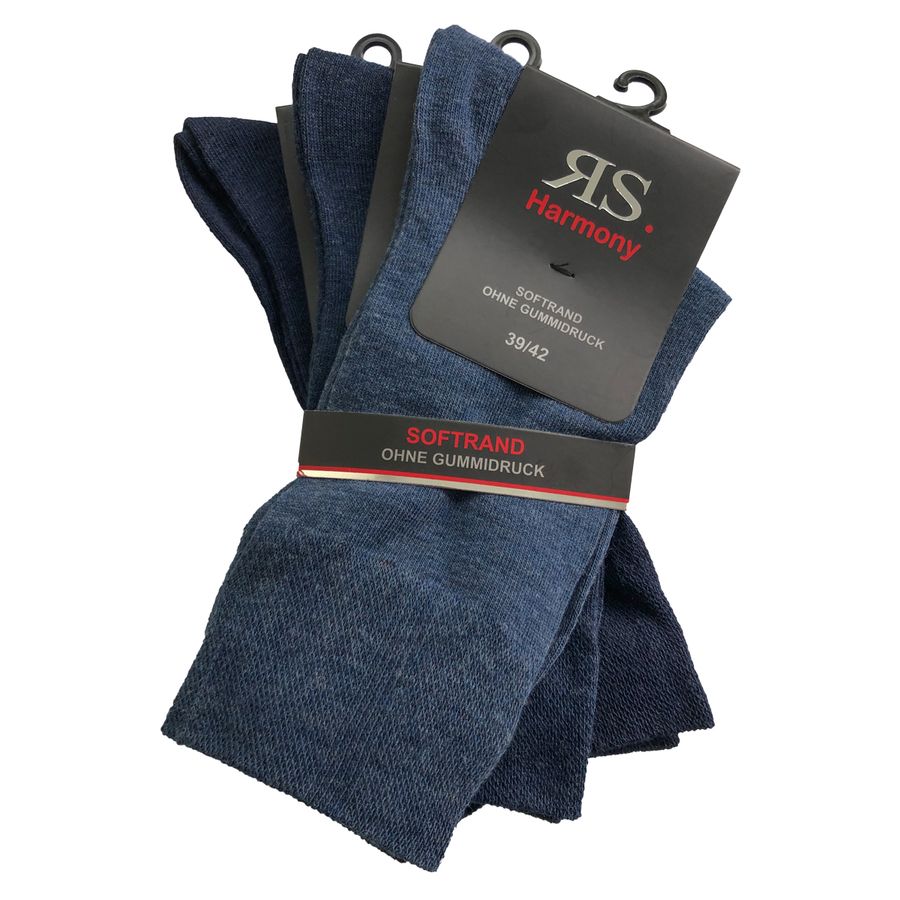RS Harmony Socken jeansblau 3er-Pack Übergröße