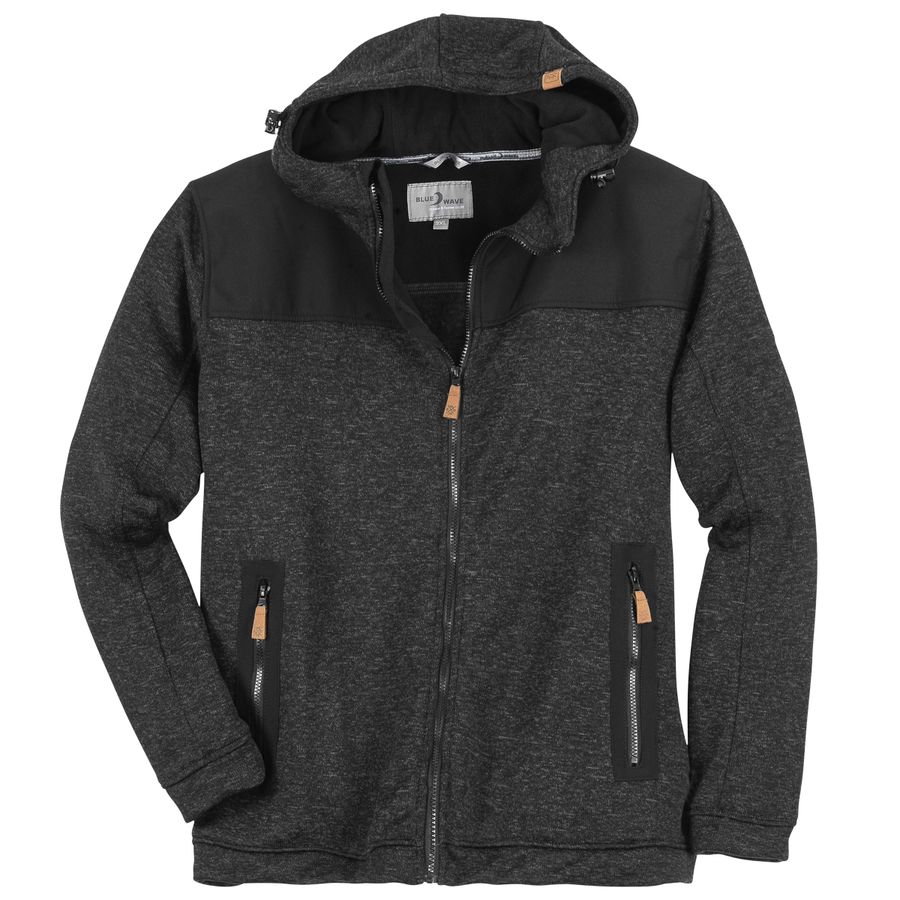Blue Wave XXL Strick-Fleecejacke anthrazit melange