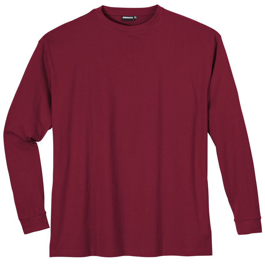Adamo Langarmshirt große Größen weinrot
