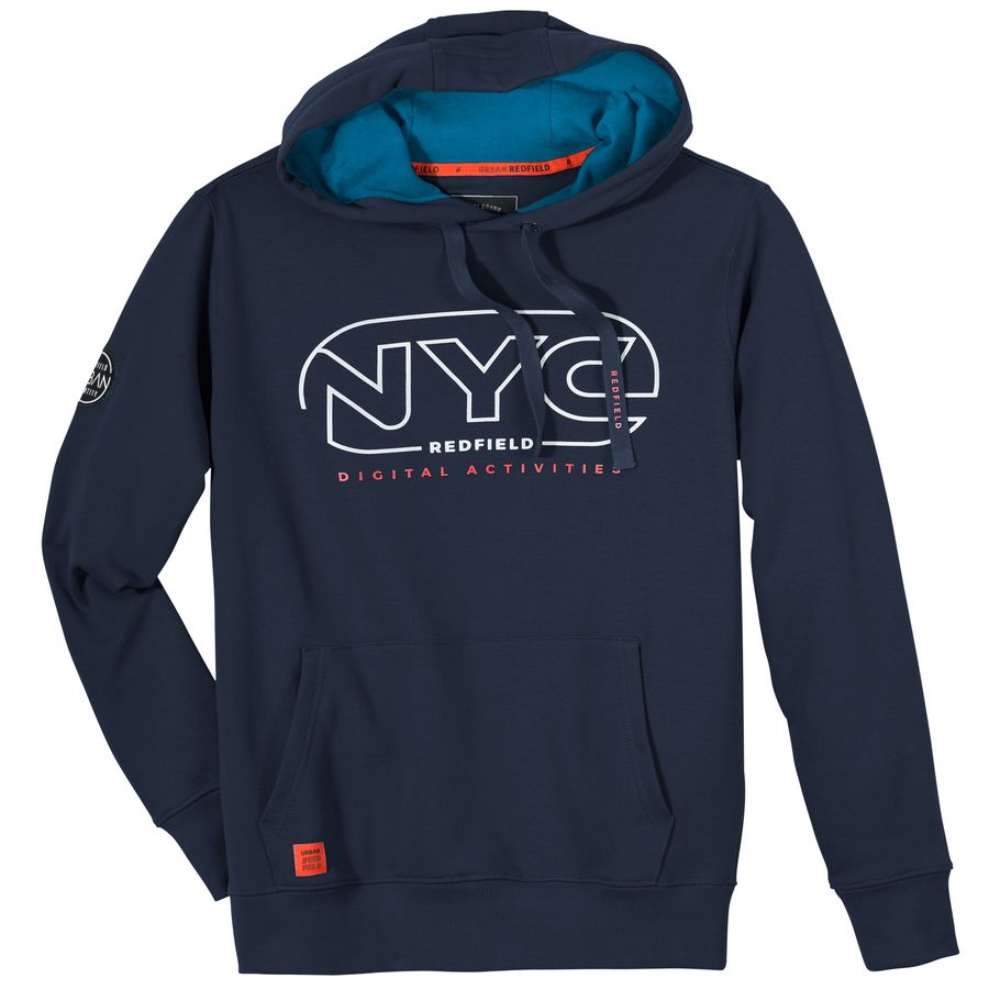 Redfield Übergrößen Hoodie navy Print NYC