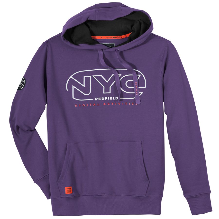 Redfield Übergrößen Hoodie Print NYC lila