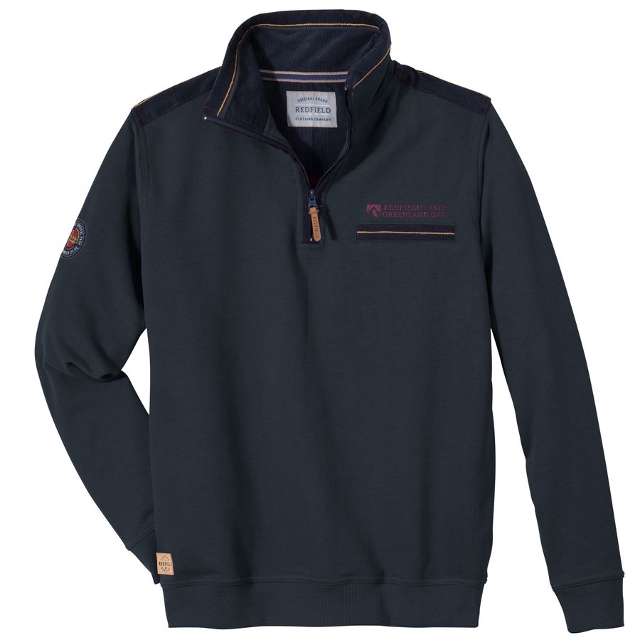Redfield modisches XXL Troyer-Sweatshirt navy