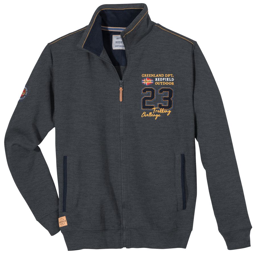 Redfield XXL Sweatjacke anthrazit melange modisch