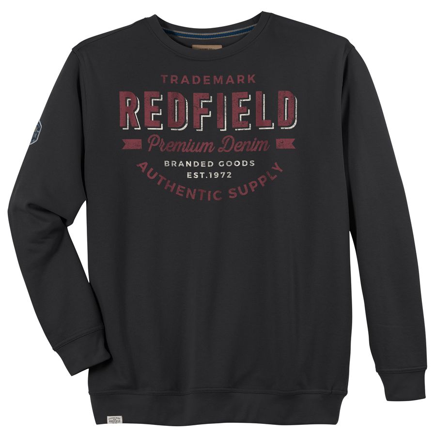 Redfield Sweatshirt XXL schwarz Print Used Look