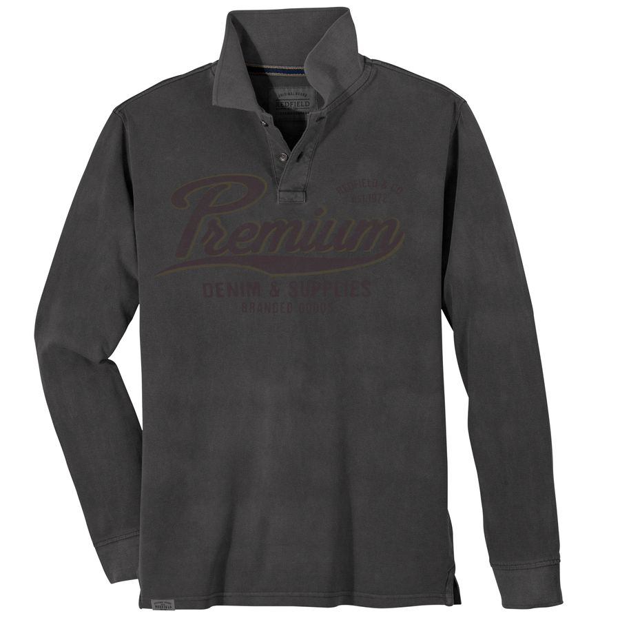 Redfield Used Langarm-Polo XXL schwarz modisch
