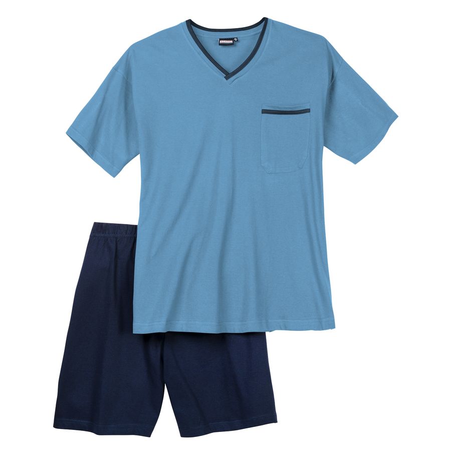 Adamo Übergrößen Shorty hellblau V-Ausschnitt