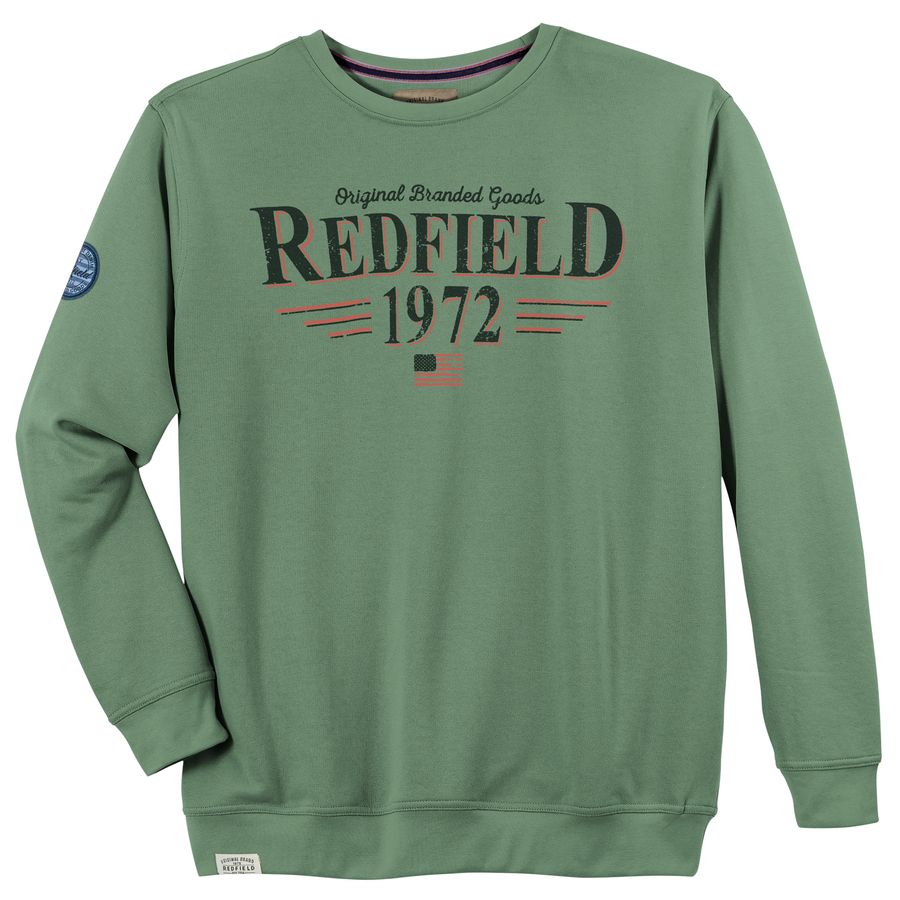 Redfield Übergrößen Logo Sweatshirt salbeigrün