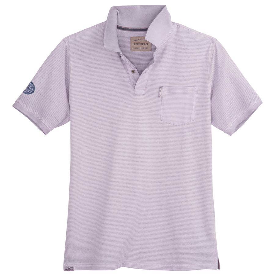 Redfield Used Look Poloshirt XXL lavendel geringelt