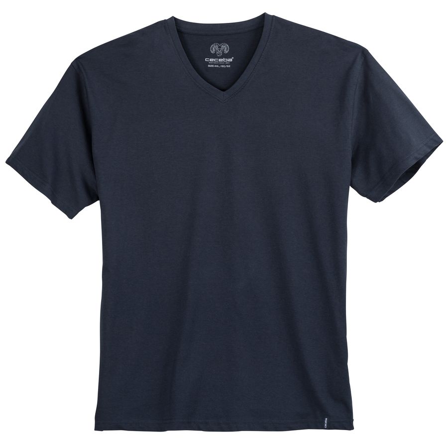 Ceceba V-Neck T-Shirt Übergröße navy