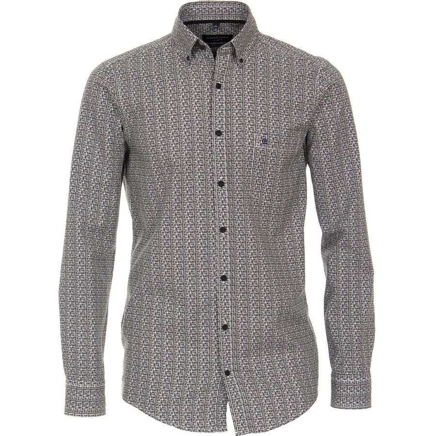CasaModa Green XXL Langarmhemd mit Print navy-gelb