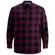 Jack&Jones Langarmhemd XXL weinrot-navy kariert