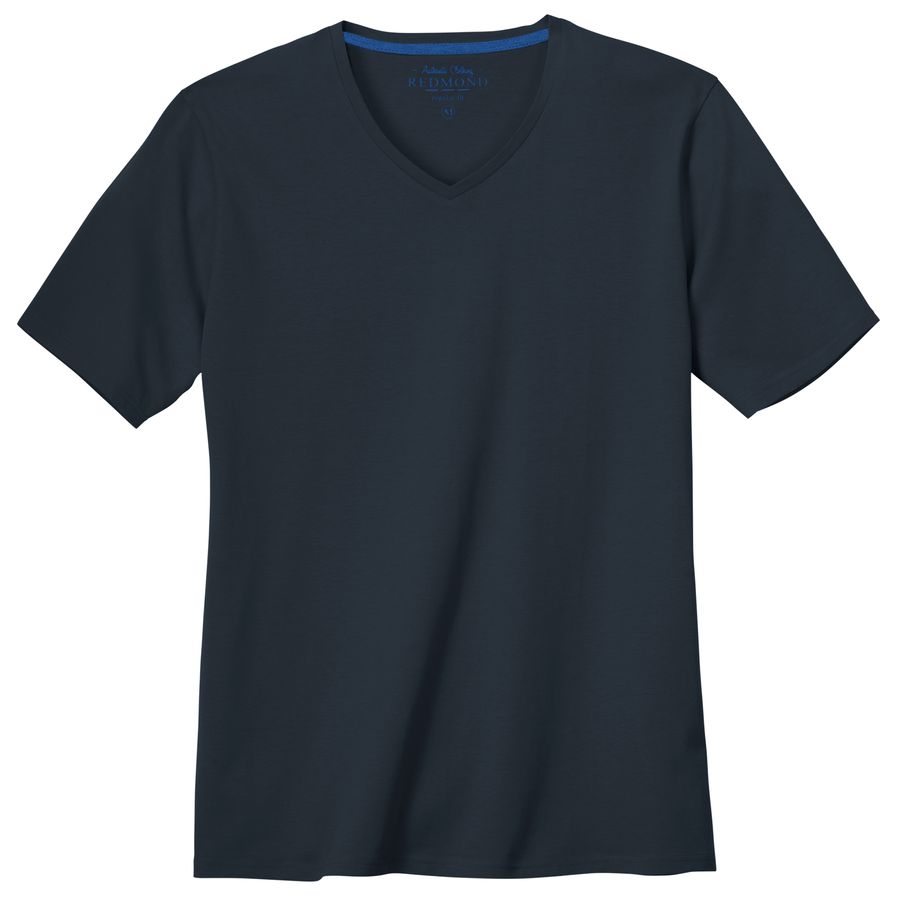 Redmond Basic T-Shirt V-Neck navy große Größen
