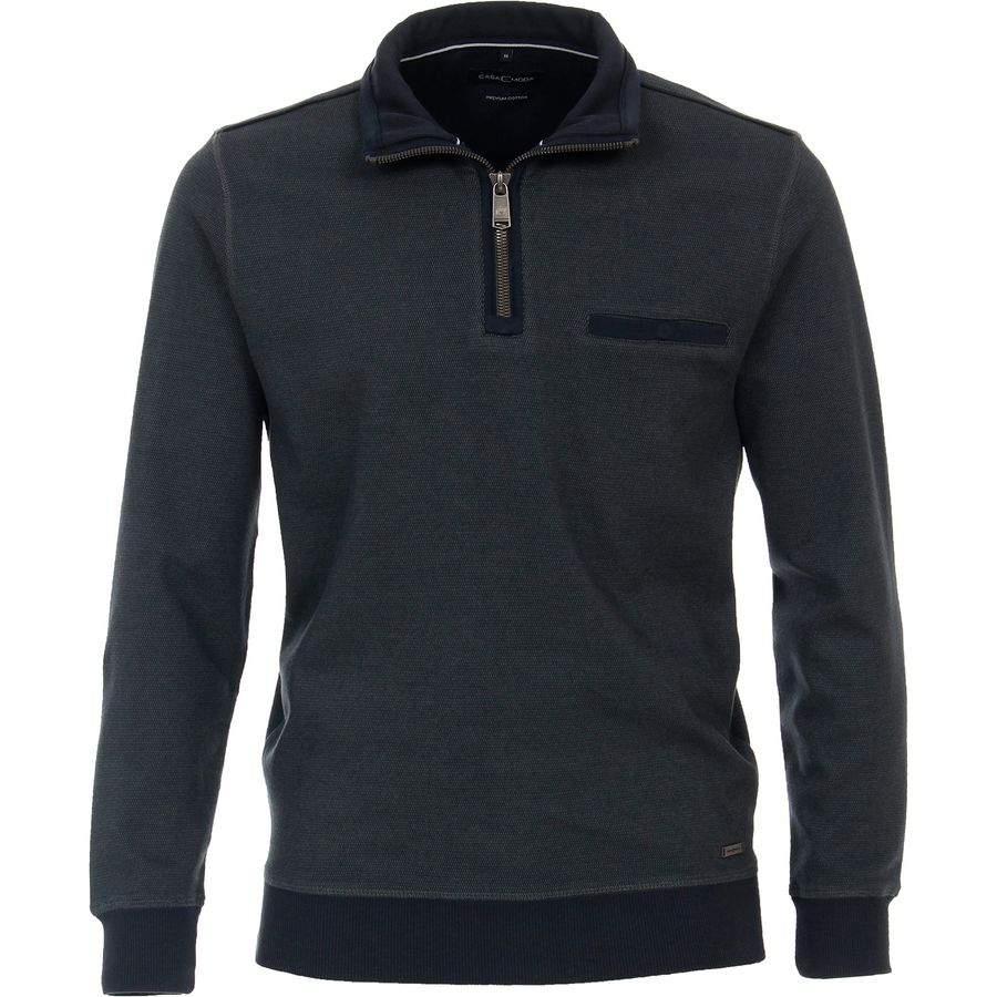 CasaModa XXL Sweat-Troyer blau-grün Struktur
