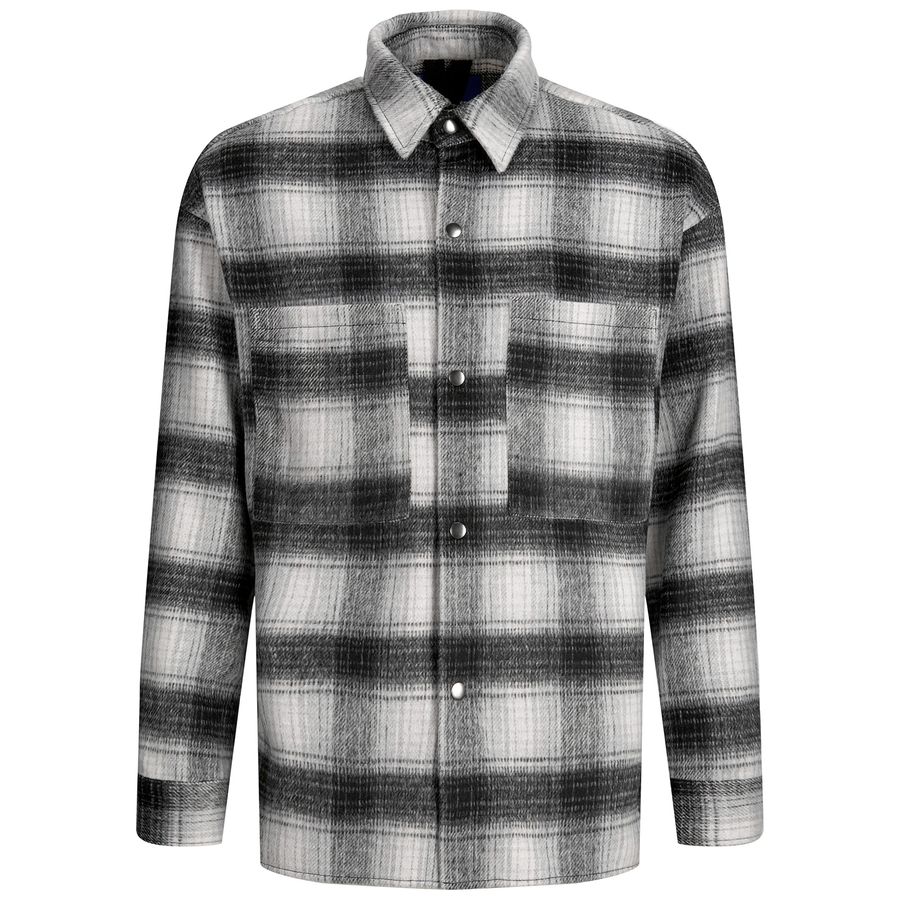 Jack&Jones XXL Hemdjacke kariert grau melange JORBANE