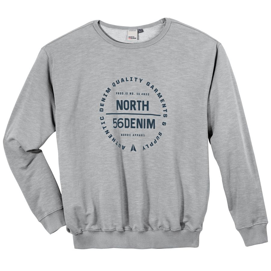 North56Denim Logo Sweatshirt XXL hellgrau melange