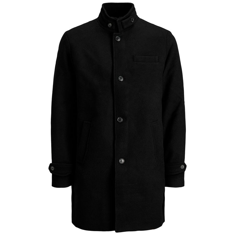 Jack & Jones XXL Wollmantel schwarz JPRBLAMELTON