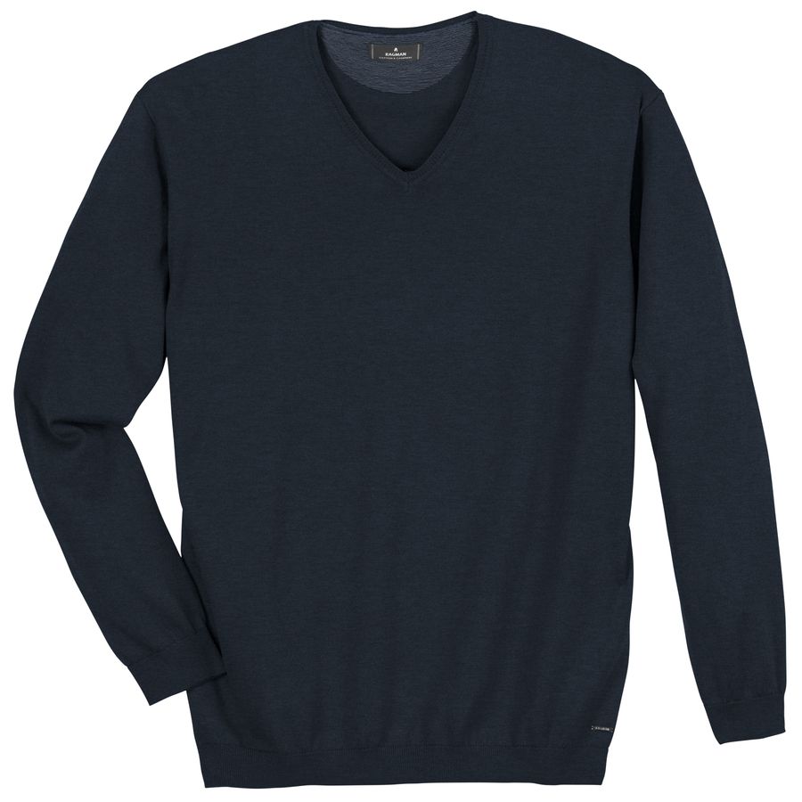 Ragman XXL Pullover V-Neck Kaschmiranteil marine