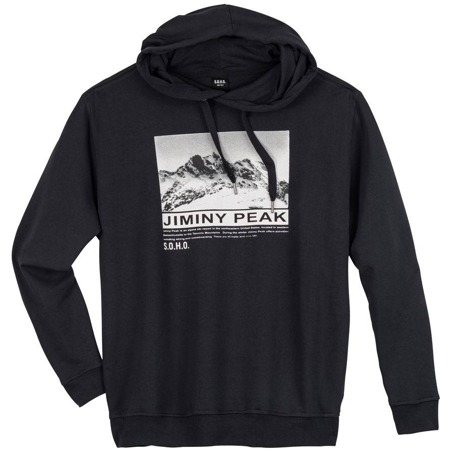 S.O.H.O XXL Hoodie schwarz alpiner Print Jiminy Peak