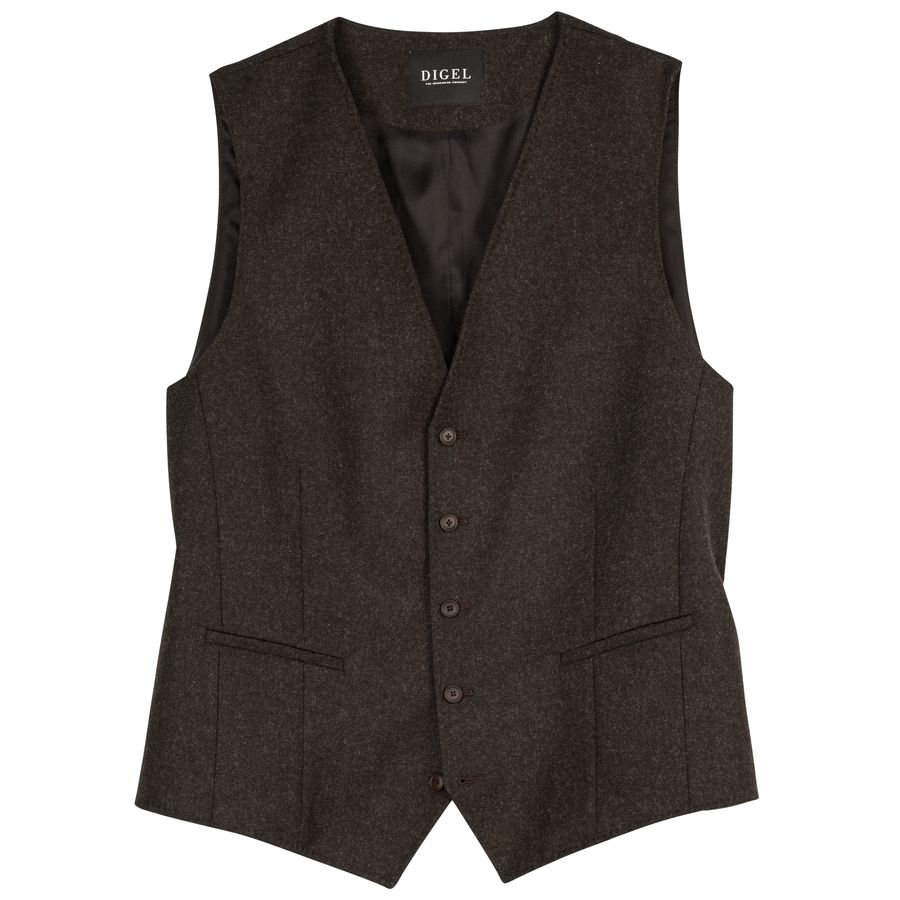 Digel XXL Weste elegant mit Wolle dunkelbraun