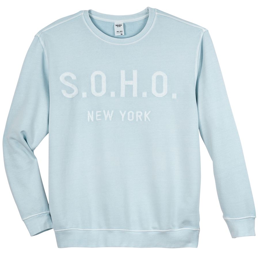 S.O.H.O. XXL Sweater hellblau used Logo-Stickerei
