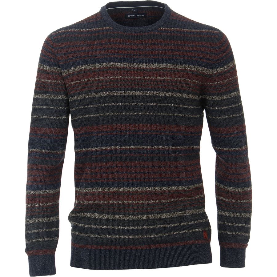 CasaModa Streifen-Pullover Übergröße orange-blau