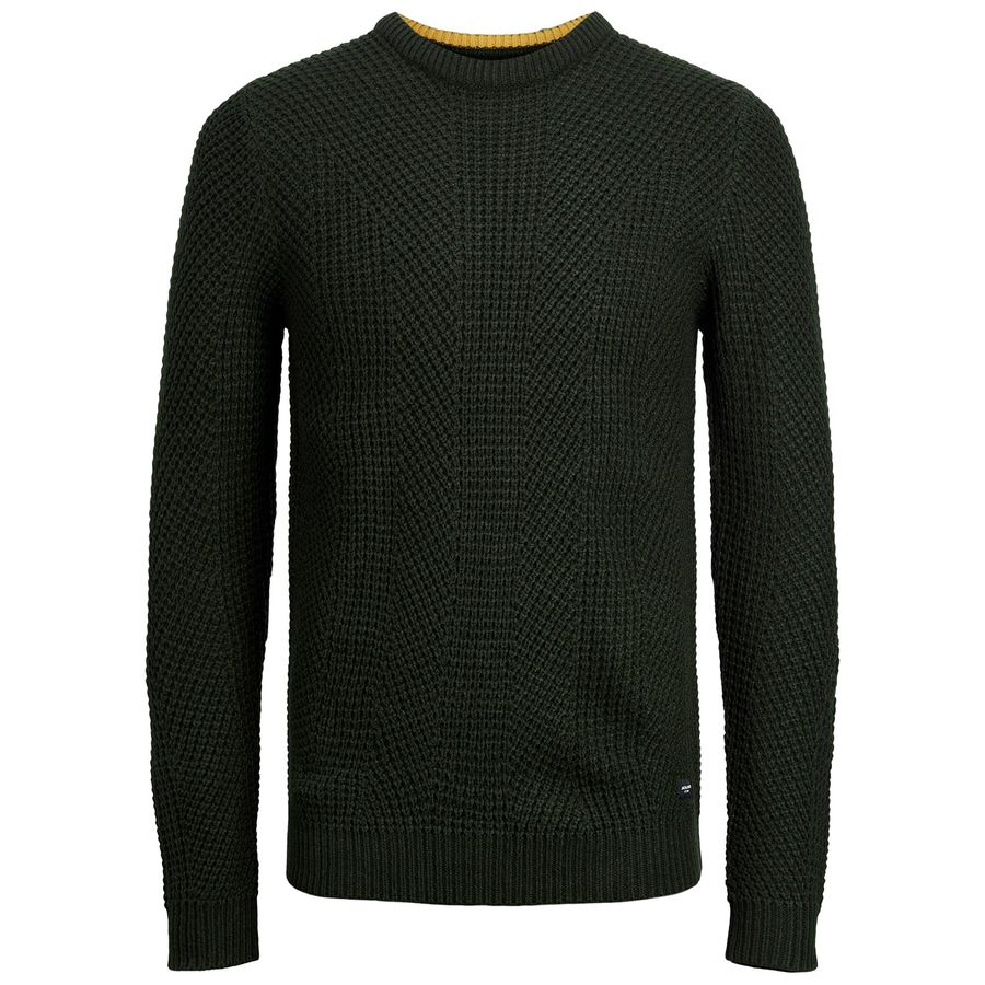 Jack&Jones Strick-Pullover Übergröße oliv Struktur