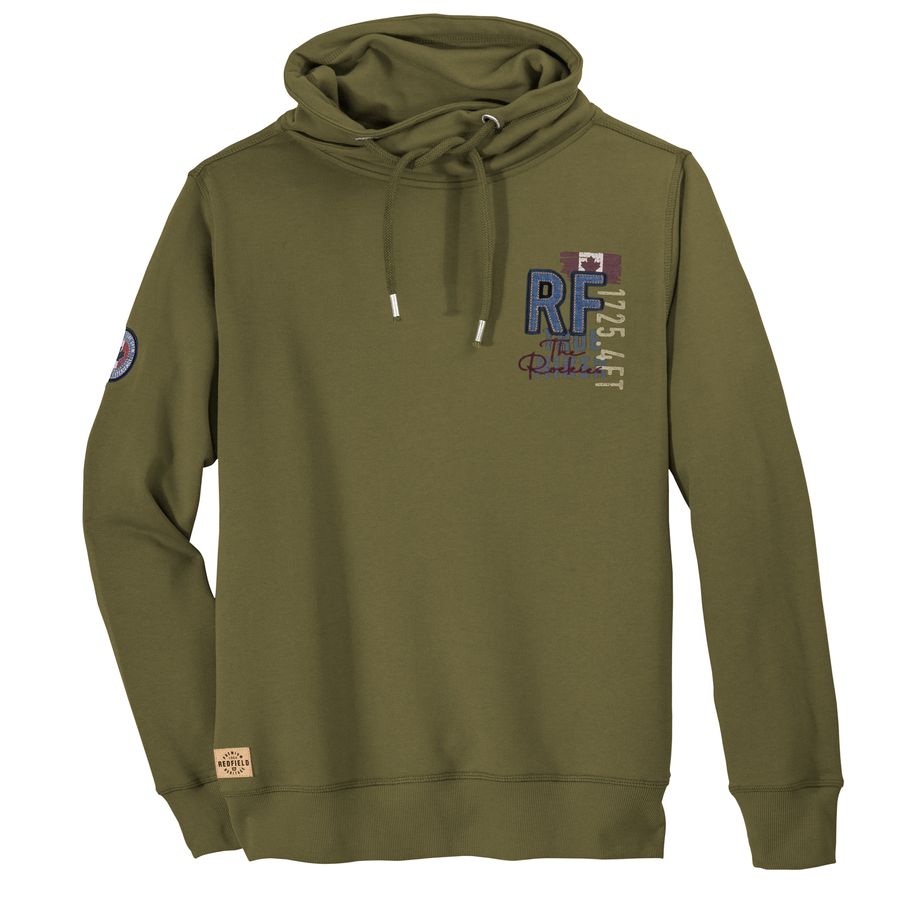 Redfield Übergrößen Sweatshirt Schlauchkragen oliv