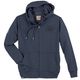 Redfield Sweatjacke Übergröße denimblau Brustprint Redfield Sweatjacke Übergröße denimblau Brustprint