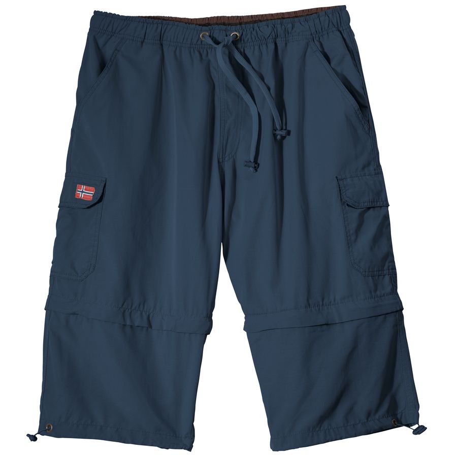 Abraxas Gummibund Zipp-off-Bermuda blau Übergröße