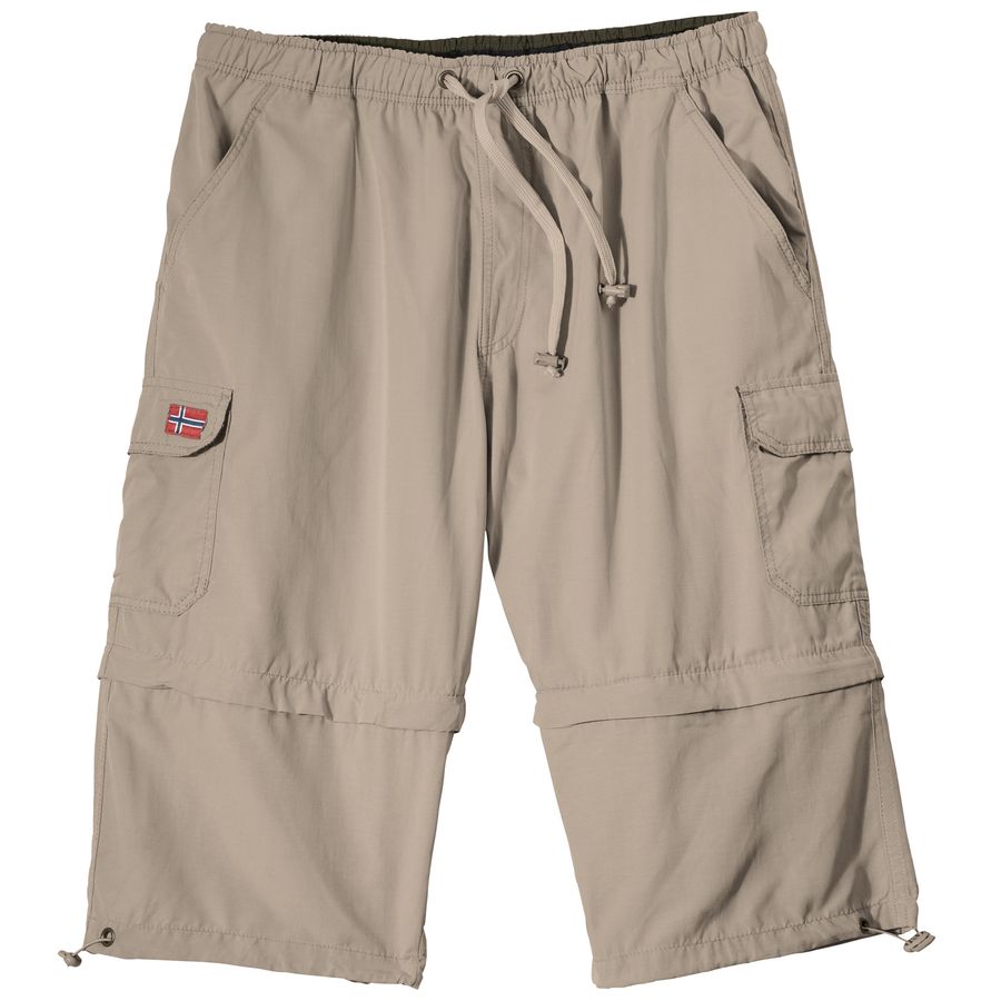 Abraxas Zipp-off-Bermuda Gummibund sand Übergröße