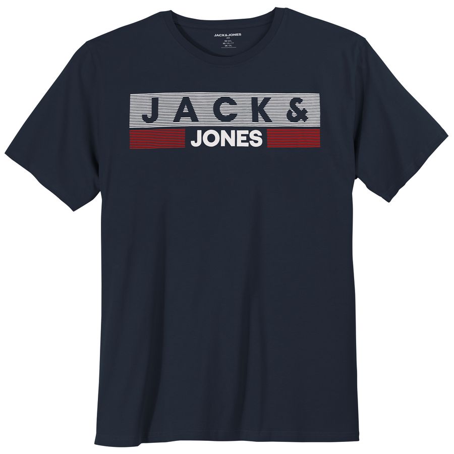 Jack&Jones Logo T-Shirt Übergröße navy JJECORP