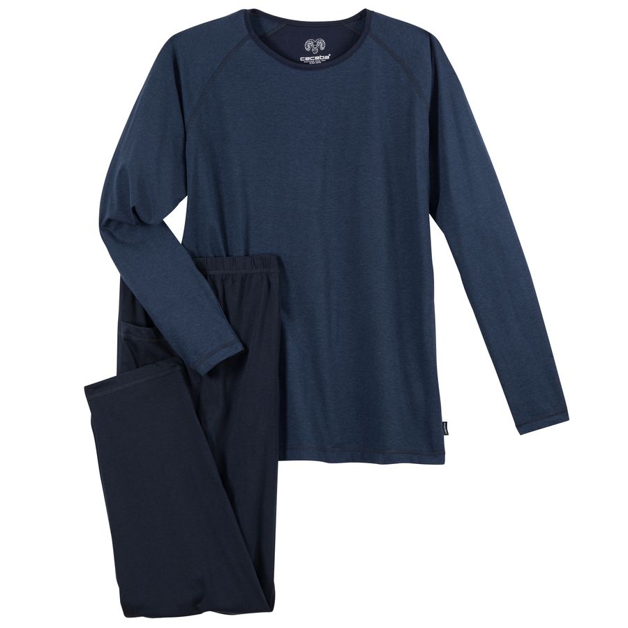 Ceceba Übergrößen Pyjama navy/geringelt