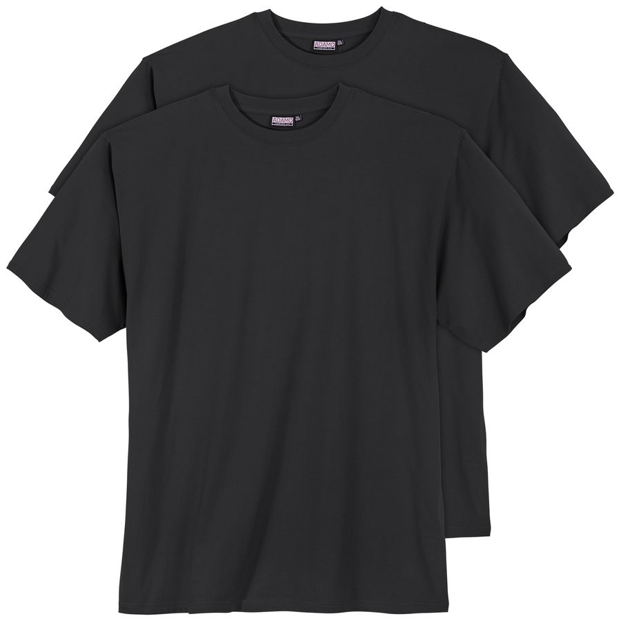 Adamo 2er Pack T-Shirt schwarz Übergröße