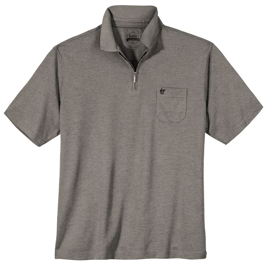 Hajo Zipper Poloshirt XXL Stay Fresh taupe melange