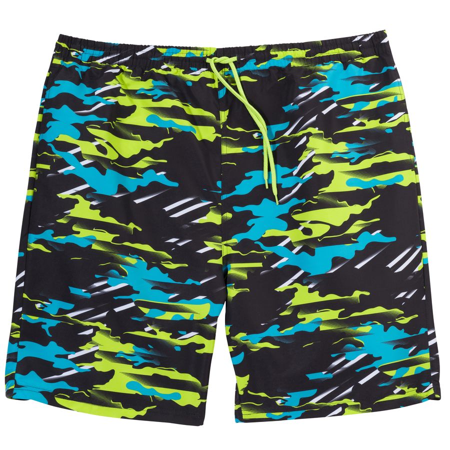 Bellonda XXL Badeshorts schwarz-grün gemustert