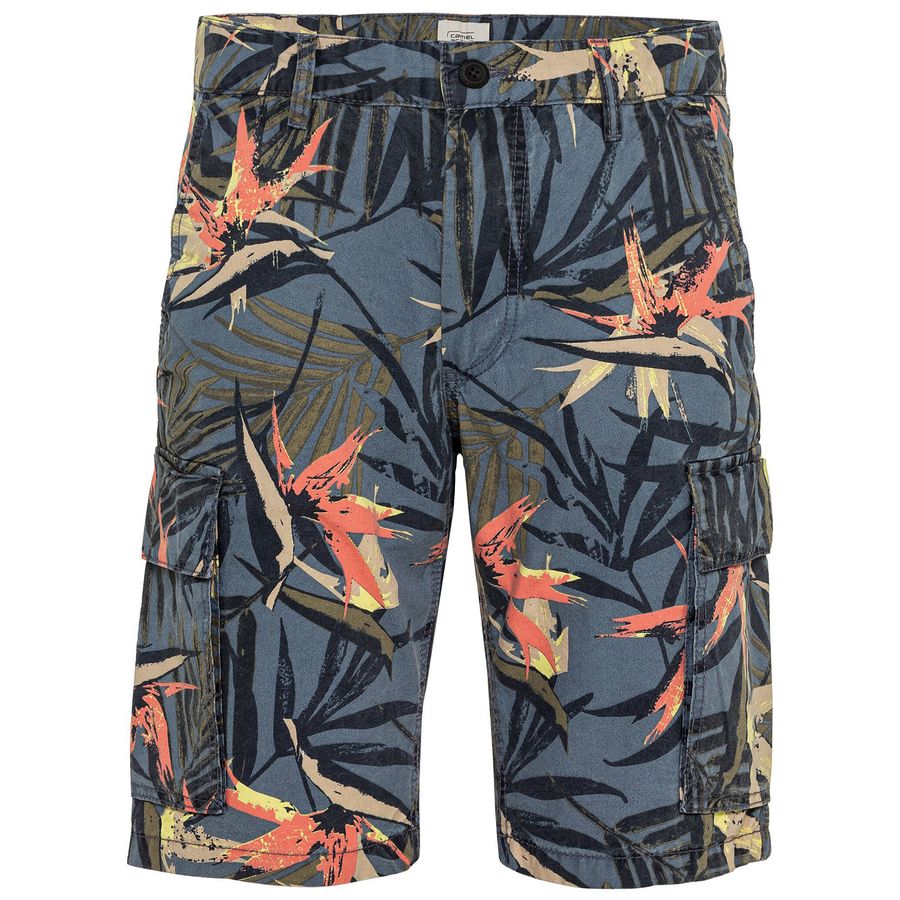 Camel Active XXL Cargoshorts graublau-rot Floral