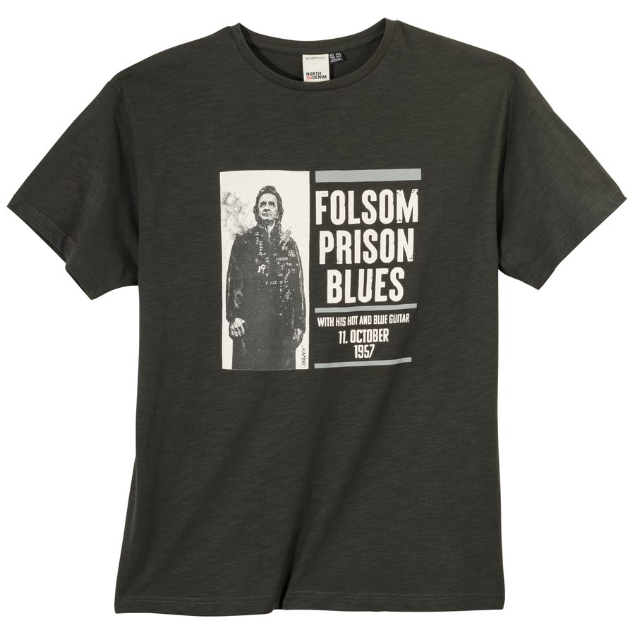 North56Denim XXL T-Shirt grüngrau Johnny Cash Print